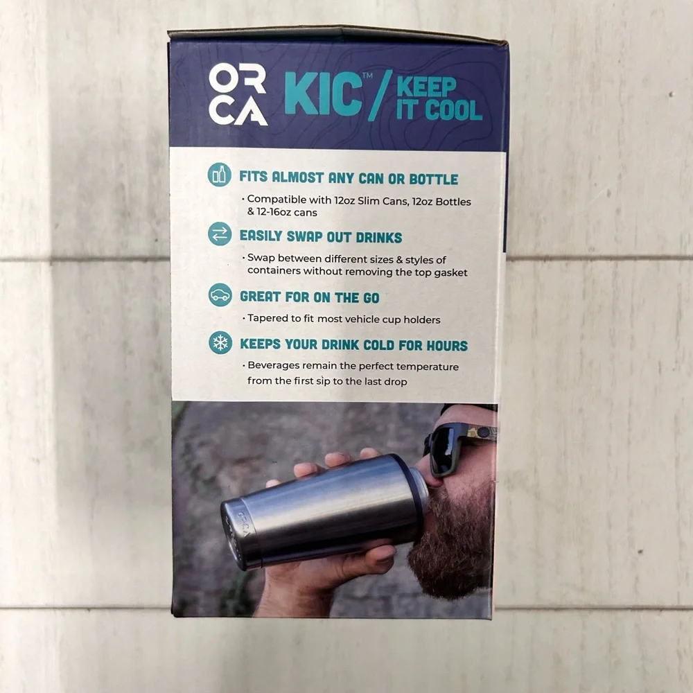 NWT Orca KIC (Keep it Cool) Beverage Holder Koozie Orange‎ Multiple Size Cans